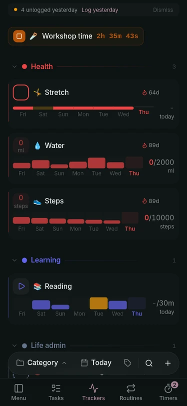 Glydin trackers on a phone