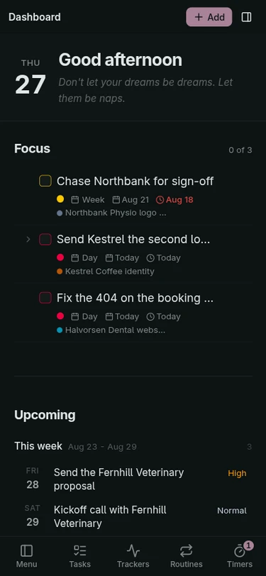 The floating bottom tab bar on a phone