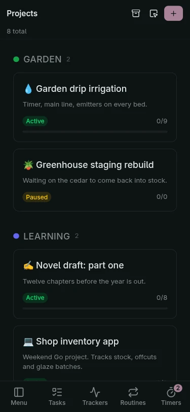 A Glydin project on a phone